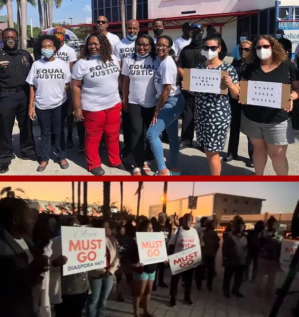 Peaceful community rally illustration for justice and accountable leadership
